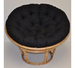 Ratanový papasan 115 cm medový - vankúš čierny