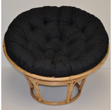 Ratanový papasan 115 cm medový - vankúš čierny