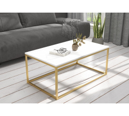 Konferenčný stolík NARISA 100x60 Zlatá+Biela