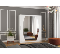 Posuvná skriňa so zrkadlom BALTIMORE 180 Biela+Biela