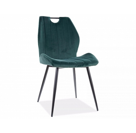 Jedálenská stolička ARCO VELVET, zelený Bluvel 78/čierny mat