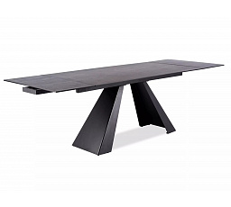 Jedálenský stôl SALVADORE CERAMIC 180, sivý mat/Čierny mat