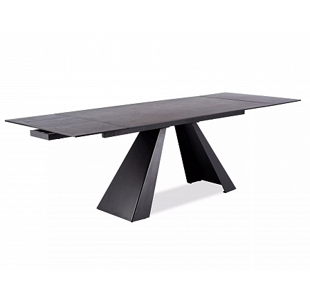 Jedálenský stôl SALVADORE CERAMIC 180, sivý mat/Čierny mat