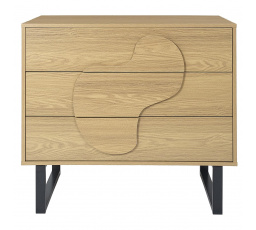 Komoda Calypso s 3 zásuvkami dub/čierna