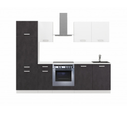 Kuchynská linka TONI 260 cm, Matera/Biela