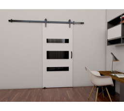 Posuvné dvere LOFT D90, biela/čierna