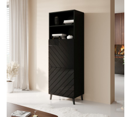 Regál ABETO VISITOR 60, matná čierna/lesklá čierna