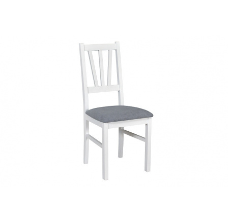 BOSANOVA 5 (BOSS 5)- jedálenská stolička Biela / látka 1x svetlosivá - kolekcia "DRE "Nosnosť 120kg (K150-Z)