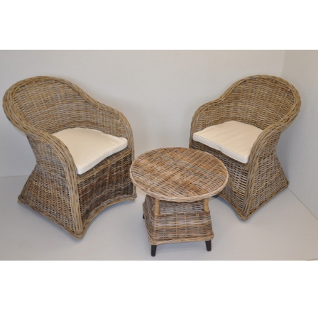 Súprava Roma ratan Kubu grey