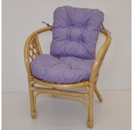 Ratanové kresielko detské Bahama poduška fialový melír