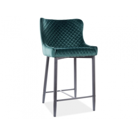 Barová stolička COLIN B H-2 Velvet, čierna/zelená Bluvel 78