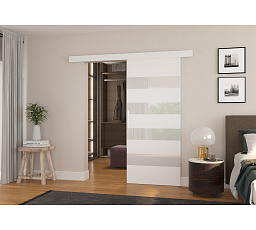Posuvné dvere na stenu MILOU 96 White+White Lacobel