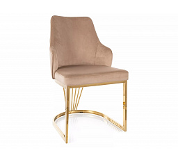 Jedálenská stolička ALURE VELVET, Béžový Bluvel 25/Zlatá