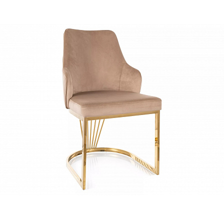 Jedálenská stolička ALURE VELVET, Béžový Bluvel 25/Zlatá