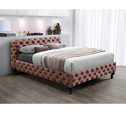 Posteľ HERRERA Velvet,160x200 cm, staroružová Bluvel 52