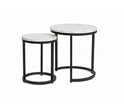 Konferenčný stôl HOLA, efekt bieleho mramoru/čierny mat