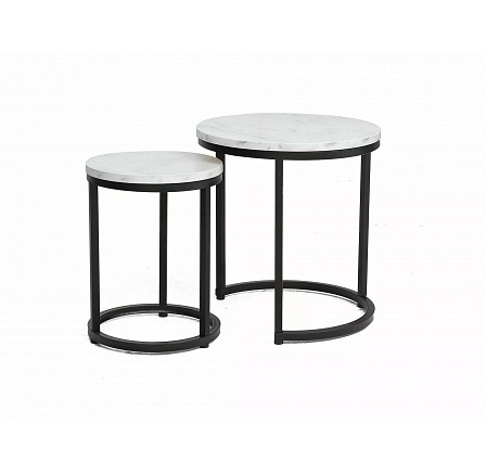 Konferenčný stôl HOLA, efekt bieleho mramoru/čierny mat