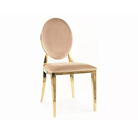 Jedálenská stolička KING VELVET, Béžový Bluvel 28/Zlatá