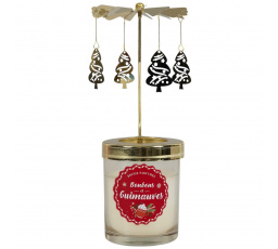 Vianočná vonná sviečka s kolotočom biela