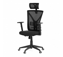 Kancelárska stolička, čierna sieťovina, plastový kríž