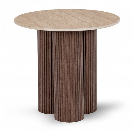 Stolík ALMERIA 50 cm Travertín/Orech