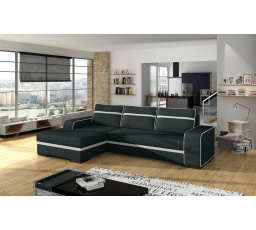 Rohová sedacia súprava Funny L čierna/EKO biela