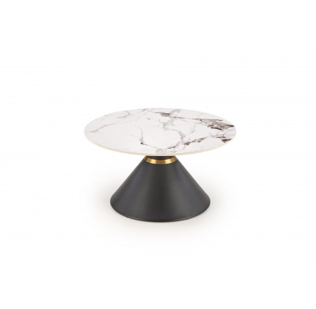 Konferenčný stôl GORETTI, Biely mramor/Čierna