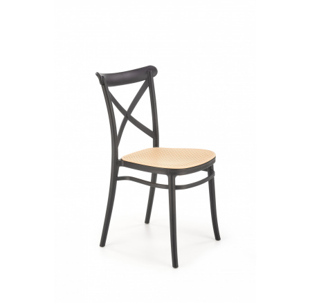 Jedálenská stolička stohovateľná K512, čierna/hnedá