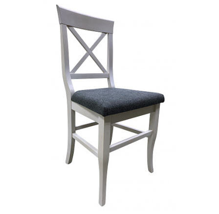 Jedálenská stolička PROVENSAL 7, biela/tmavosivá látka kolekcia SS22