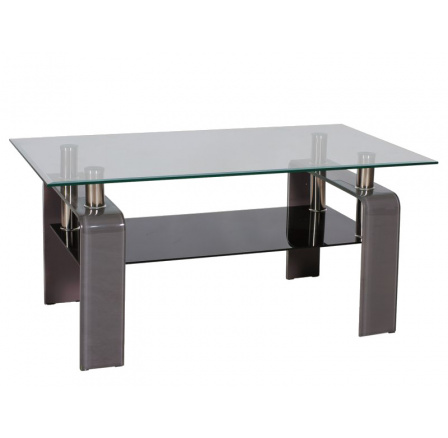 Konferenčný stolík STELLA z tvrdeného skla / sivý (STELLAS) (S) (K150-Z)