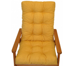 Vankúš na záhradné kreslo s mašľou - žltá látka