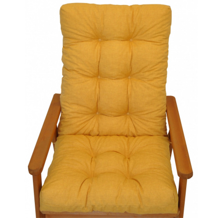 Vankúš na záhradné kreslo s mašľou - žltá látka