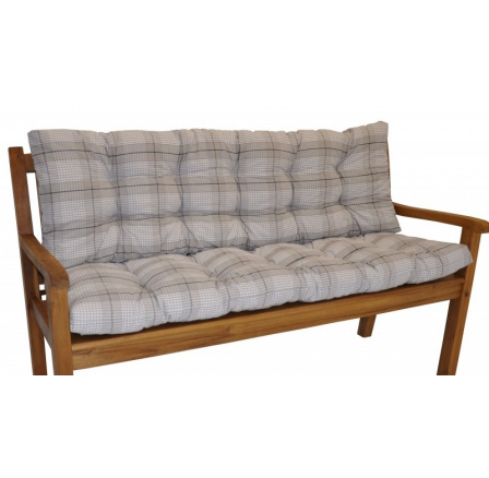 Poduška na záhradnú lavičku 120 cm - látka Antik kocka