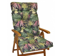 Poduška na teakové záhradné kreslo vysoké - látka UNIKO monstera