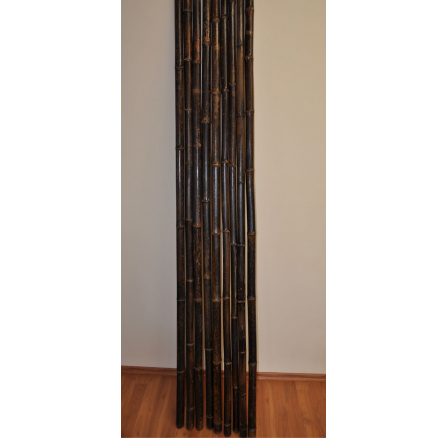 Bambusová tyč 3-4 cm, dĺžka 4 metre, bambusová čierna - pozdĺžne popraskaná