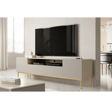 TV komoda Nicole, kašmír / zlatá TV komoda Nicole, kašmír / zlatá