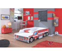 Posteľ s matracom FIRE TRUCK 140x70