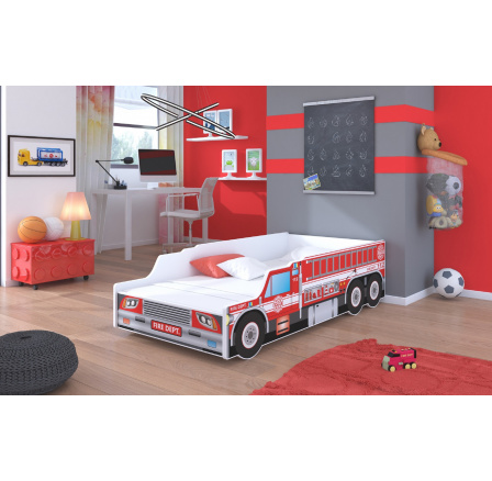Posteľ s matracom FIRE TRUCK 140x70