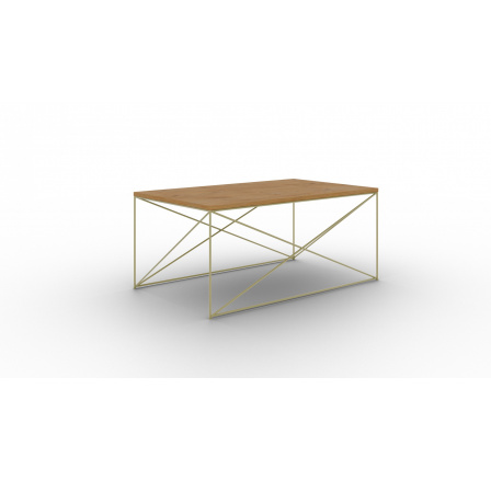 Stolík kávový Dante Zlatý+Dub Lancelot