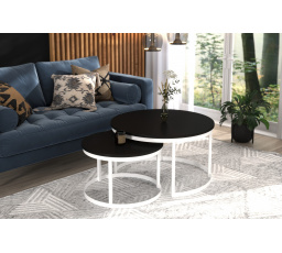 Konferenčný stolík 2v1 OKIN Biela+Čierna