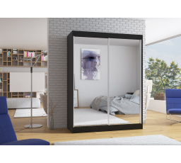 Posuvná skriňa so zrkadlom FLOREST 150 Čierna+Čierna