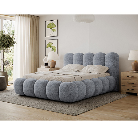 Posteľ Oloroso 180x200 s kovovým rámom a úložným priestorom, modrá ženilka Feldor 40 1 Posteľ Oloroso 180x200 s kovovým rámom a úložným priestorom, modrá ženilka Feldor 40 1