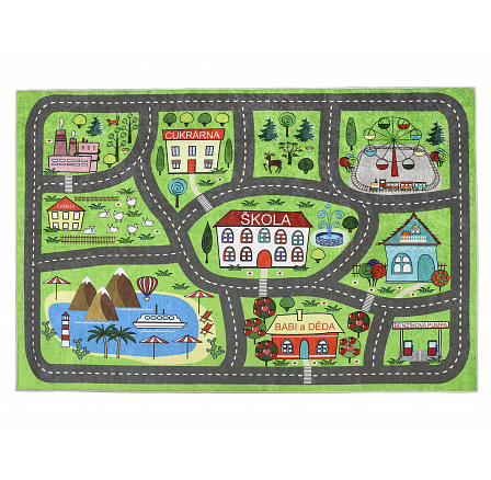 Detský koberec 100x150 cm autíčková dráha Detský koberec 100x150 cm autíčková dráha