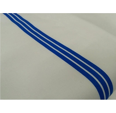 Plachta bavlnená jednolôžková 150x230cm biela s modrým pruhom