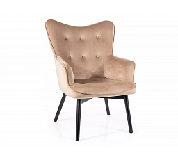 Kreslo CARMEN VELVET, Béžový Bluvel 28/čierny mat