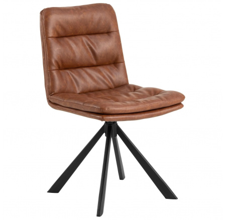 Kreslo Dean otočné retro brandy PU