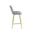 Barová stolička H1-FX, sivá / zlatá 