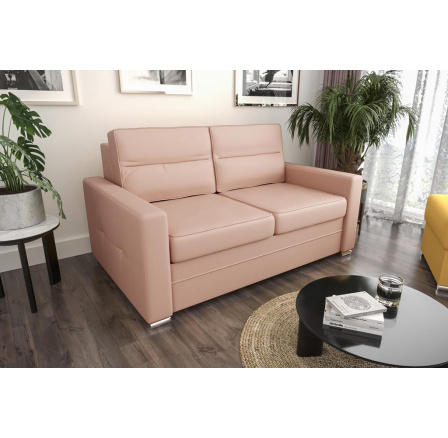 Sofa ARTE II prírodná koža 150 cm - Koža púdrovo ružová