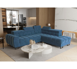 Rohová sedacia súprava ASPEN 260x225 cm modrá ZOYA 15 - Rýchle doručenie - pravá