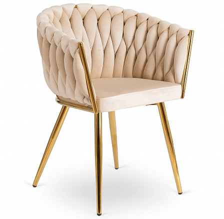 Stolička CAPI Krémová Pletená Zamatová